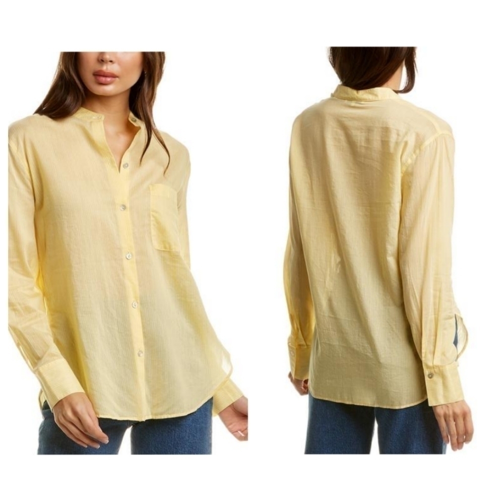 New Vince Fine Stripe Silk-blend Woven Shirt